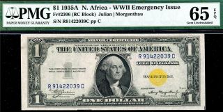 Hgr Sunday 1935a $1 N.  Africa ( (rarely Offered Gem))  Pmg Gem Unc 65epq