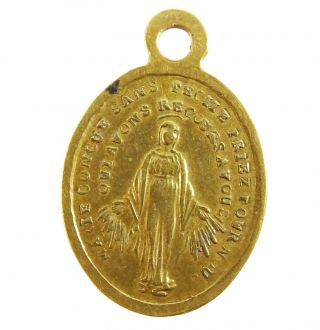 Antique Catholic Miraculous Medal Of The Virgin Mary 1800s