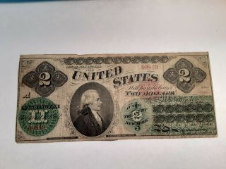 1862 $2 (two Dollars) Legal Tender Us - National Bank Note