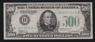 Us 1934a $500 Federal Reserve Note Chicago Fr 2202 - B Vf - Xf (214)