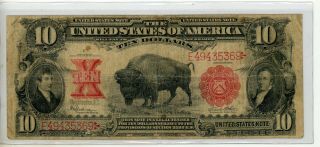 Fr.  122 1901 $10 Ten Dollars “bison” Legal Tender United States Note 369