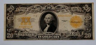 1922 Large Size $20 Gold Certificate - Circulated