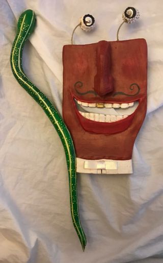 Colorful Vintage Mid - Century Modern Mixed Media Sculpture By Yal Marten Snake