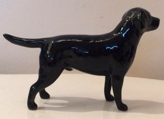 Small Beswick Gloss Black Labrador Dog Figure No:1956 By Arthur Gredington -