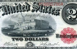 Hgr Sunday 1917 $2 Legal Tender ( (gorgeous))  Appears Choice Uncirculated