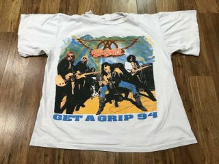 Large - Vtg 1994 Aerosmith Get A Grip Aero Force 90s Single Stitch T - Shirt