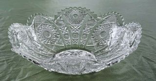 Antique Cut Glass Crystal? Bowl Dish Hobstarburst American Brilliant Unbranded
