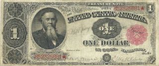 1891 $1 Treasury Note Edwin Stanton Fr 352 Lovely Problem Very Fine