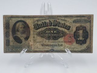 1891 $1 One Dollar “martha” Silver Certificate Currency Antique Us Bill Note