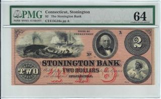 U.  S.  A.  Connecticut,  Stonington Bank,  Stonington $2 A,  _,  18_ Pmg64 Chunc