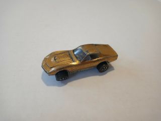 1968 Hot Wheels Redline Custom Corvette Honey Gold Usa - Please Read