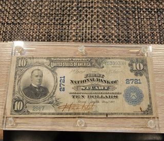 Series 1902 First National Bank Of Stuart Iowa $10 Note Ch 2721