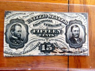 15 Cents Fractional Currency Specimen Sherman/grant - Colby/spinner Signatures