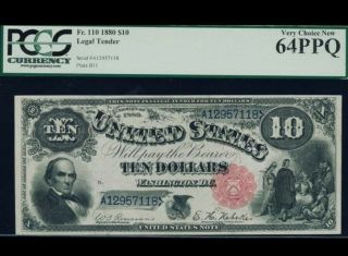 1880 $10 Large Jackass Note Pcgs Graded 64ppq