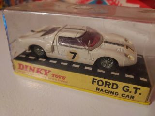 Vtg Dinky Toys Die Cast Metal Ford Gt Racing Car 215 W/ Case