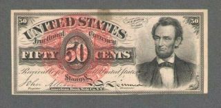 1863 Us 50 Fifty Cents Fractional Currency Fourth Issue 50c Fr 1374 - S572