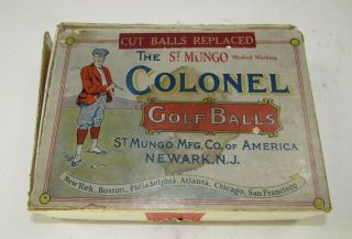 Antique Box For Colonel St Mungo Golf Balls Empty