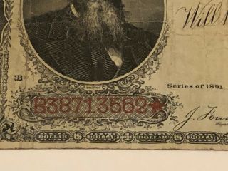 FR.  352 1891 $1 ONE DOLLAR “STANTON” TREASURY NOTE 2