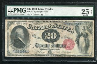 Fr.  143 1880 $20 “hamilton” Legal Tender United States Note Pmg Very Fine - 25