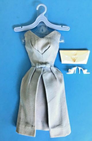 Vintage Barbie Blue Belle Dress W/white Heels & Purse 1962 - 1963 Vgc