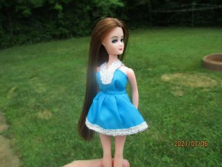 Vintage Topper Dawn Doll Longlocks W Her Blue Mini Dress Lovely Long Hair