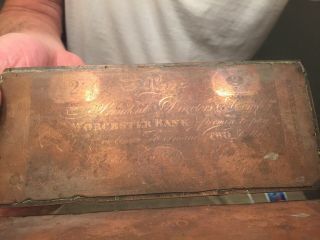 Massachusetts Copper Printing Plate Haxby C42 $2 Worcester Bank