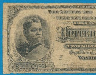 $2.  00 1886 Handcock Silver Certificate Contemporary Counterfeit Attractive