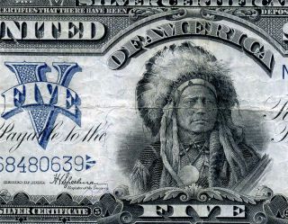 Hgr Sunday 1899 $5 Indian Chief ( (among Most Wanted))  Awesome Grade