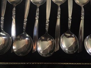 Set 12 Gumbo Soup Spoons 6 3/4 " Oneida Community Plate South Seas 1955