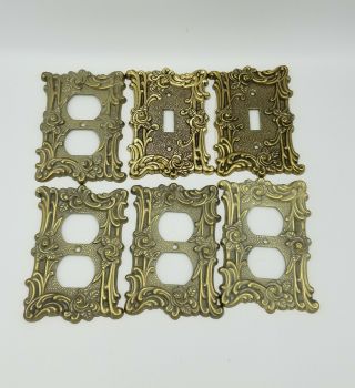 60d 60t Amertac Metal Light Switch And 2x Outlet Wall Plate Covers Floral Ornate