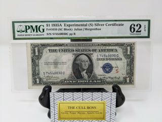 $1 1935a Experimental (s) Silver Certificate Pmg 62 Epq Uncirculated Fr 1610