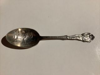 Antique Sterling Silver Denver Colorado Souvenir Spoon Mining Mule Prospector