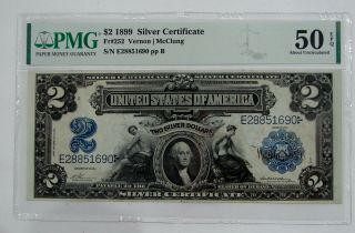 1899 Large Size $2 Silver Certificate Fr 252 - Pmg About Unc 50 Epq