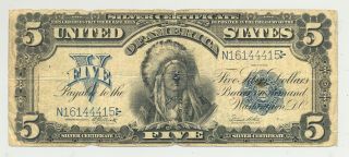 $5 Series 1899 Chief Onepapa Silver Certificate In -