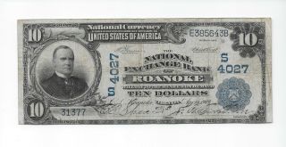 1902 Ch 4027 The National Exchange Bank Of Roanoke Va - Db - Vf