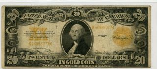 1922 $20 Gold Certificate Large Note Fr 1187 077