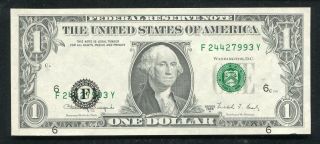 1988 - A $1 Frn Federal Reserve Note “major Print Shift Error” Gem Uncirculated