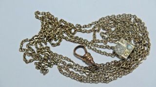 Antique Gold Filled Pocket Watch Rope Chain Fob/ Necklace/47 Inches