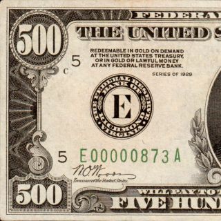 The Best 500 Of The Year 1928 Richmond $500 Five Hundred Dollar Bill 1000 873