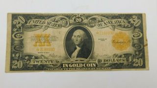 1922 $20 Gold Certificate " Star " Note Currency Large Size Fr - 1187 Star (130)