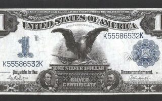 Solid K Block Parker/burke Black Eagle $1 1899 Silver Certificate