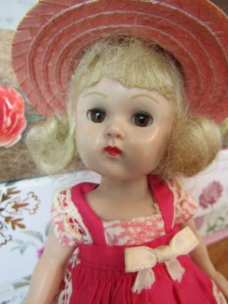 8 " Vintage Vogue Ginny Doll Slw In Tiny Miss Tagged Dress Revised