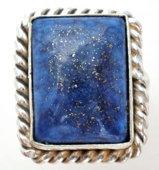 Sterling Silver Blue Lapis Lazuli Ring Size 7 Vintage Gemstone Jewelry 925