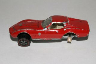 Hot Wheels Redline Custom Corvette,  Red,  Repainted,  Usa