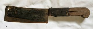 Antique Vintage Case Xx 6.  75” Carbon Steel Blade Meat Cleaver W/wooden Handle