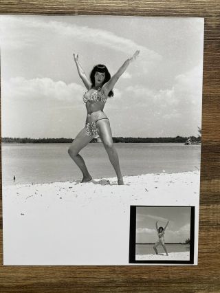 Vintage Bettie Page Contact & Matching 8x10 Photo From Bunny Yeager Archive 5
