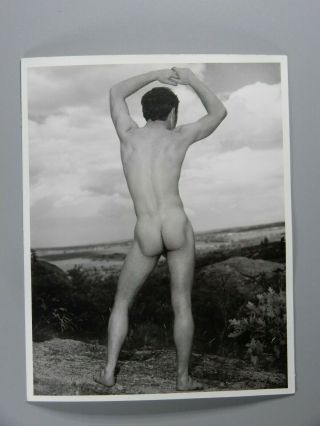 Vintage Male Nude Outdoors,  Western Photography Guild Photograph,  4x5