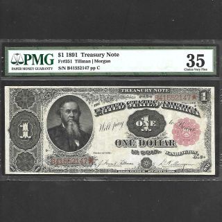 Fr 351 $1 1891 Treasury Note Pmg 35 Ships