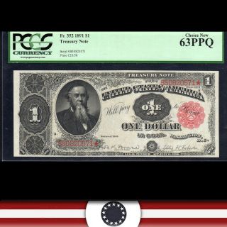 1891 $1 Treasury Note Stanton Pcgs 63 Ppq Fr 352 B50820571