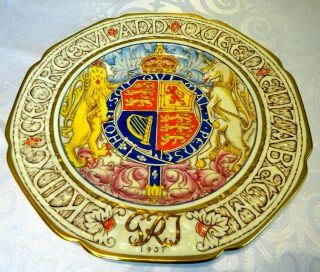 Paragon China Commemorative Plate - King George Vi Coronation 1937 - Rich Gold